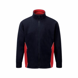 Orn Workwear Zip-Up Polyester Fleece Jacket (Navy/Red)